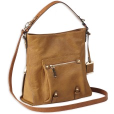 Bulldog Cases Hobo Anna Purse Holster, Fits Most Small Autos, Cognac Brown Color, Leather BDP-054