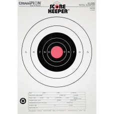 Champion Traps & Targets Orange Bullseye Scorekeeper Target, 25 Yard Pistol Slow Fire, 12 Pack 45723