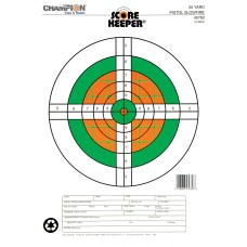 Champion Traps & Targets Fluorescent Orange/Green Bullseye Scorekeeper Target, 25 Yard Pistol Slow Fire, 12 Pack 45760