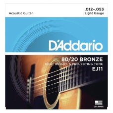 D'Addario 80/20 Bronze Acoustic Lite Guitar Strings EJ11