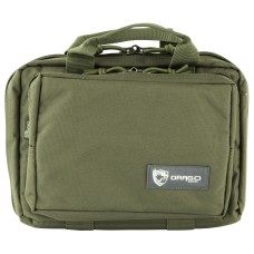 Drago Gear Double Pistol Case, 5 Internal Magazine Holders, OD Green 12-315GR