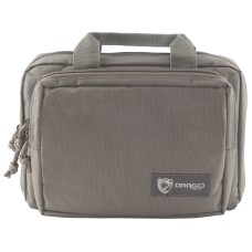 Drago Gear Double Pistol Case, 5 Internal Magazine Holders, 6005 Polyster, Seal Gray 12-315GY