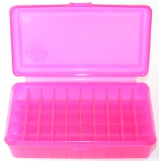 FS Reloading Plastic Ammo Box Automatic Pistol 50 Round Translucent Pink