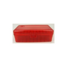 FS Reloading Plastic Ammo Box Automatic Pistol 50 Round Translucent Red