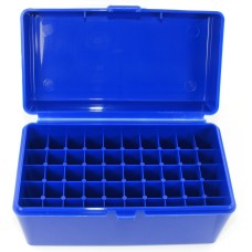 FS Reloading Plastic Ammo Box Large Rifle 50 Round Solid Blue