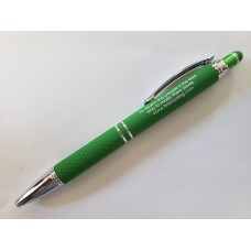 Green Bright Soft Touch Diamond Stylus Pen with Inscription Green Bright Soft Touch Diamond Stylus Pen with Inscription